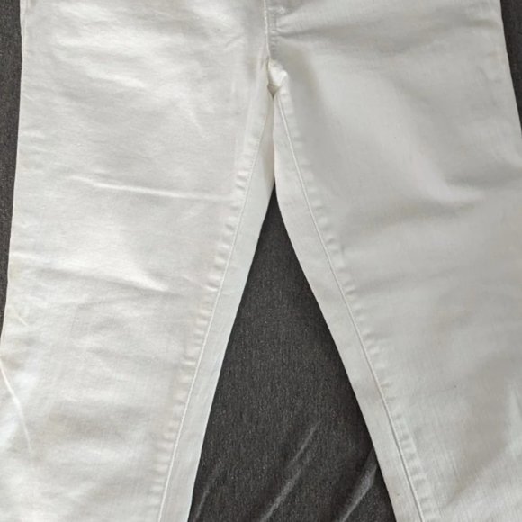 Tory Burch White Cropped Slim Boot Cut Jeans - Picture 1 of 3
